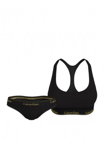 Γυναικείο Σετ Calvin Klein Underwear Gift Set με Κυλοτάκι String  000QF7453E-UB1, ΜΑΥΡΟ